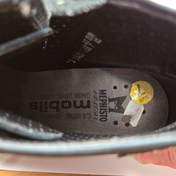 Mephisto Mobils Huguette Style Natural Rubber Sole Leather Rhinestone Embelished - Picture 11 of 13